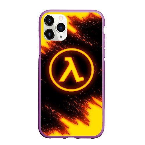 Чехол iPhone 11 Pro матовый HALF-LIFE / 3D-Фиолетовый – фото 1