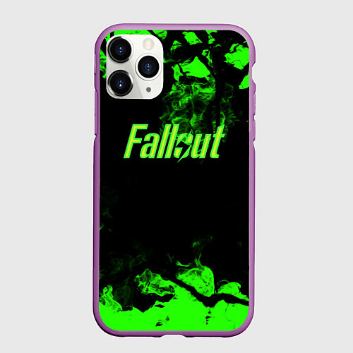 Чехол iPhone 11 Pro матовый FALLOUT / 3D-Фиолетовый – фото 1