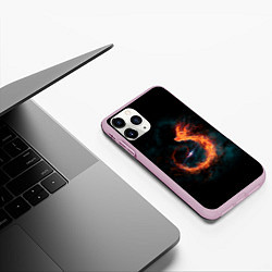 Чехол iPhone 11 Pro матовый Космический Феникс, цвет: 3D-розовый — фото 2