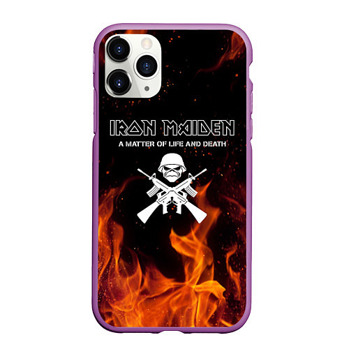 Чехол iPhone 11 Pro матовый IRON MAIDEN / 3D-Фиолетовый – фото 1