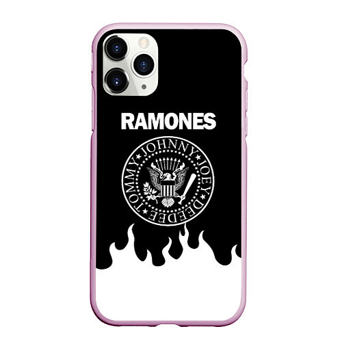 Чехол iPhone 11 Pro матовый RAMONES / 3D-Розовый – фото 1