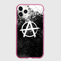 Чехол iPhone 11 Pro матовый АНАРХИЯ, цвет: 3D-малиновый