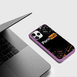 Чехол iPhone 11 Pro матовый PORNHUB, цвет: 3D-фиолетовый — фото 2