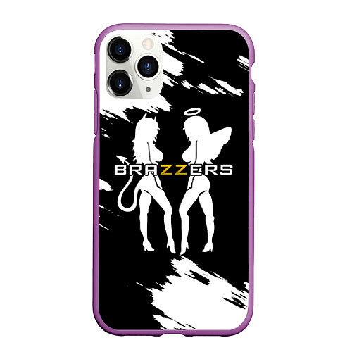 Чехол iPhone 11 Pro матовый Brazzers / 3D-Фиолетовый – фото 1
