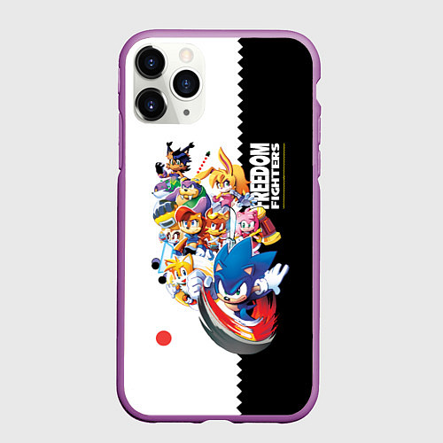 Чехол iPhone 11 Pro матовый СОНИК / 3D-Фиолетовый – фото 1