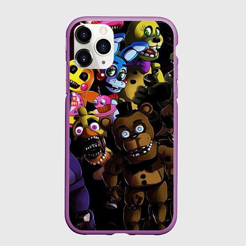 Чехол iPhone 11 Pro матовый Five Nights At Freddy's / 3D-Фиолетовый – фото 1