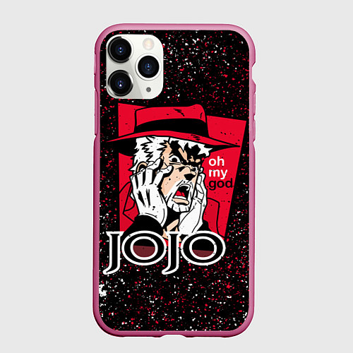 Чехол iPhone 11 Pro матовый JoJo Bizarre Adventure / 3D-Малиновый – фото 1