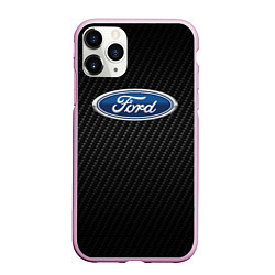 Чехол iPhone 11 Pro матовый Ford, цвет: 3D-розовый