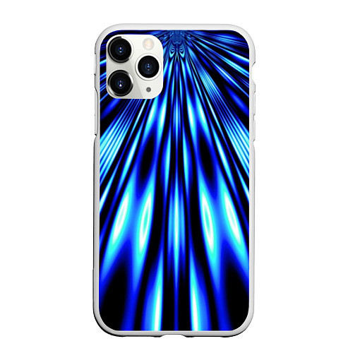 Чехол iPhone 11 Pro матовый Световые Лучи / 3D-Белый – фото 1