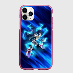 Чехол iPhone 11 Pro матовый СОНИК, цвет: 3D-малиновый