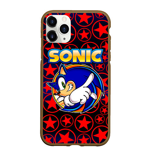 Чехол iPhone 11 Pro матовый Sonic / 3D-Коричневый – фото 1