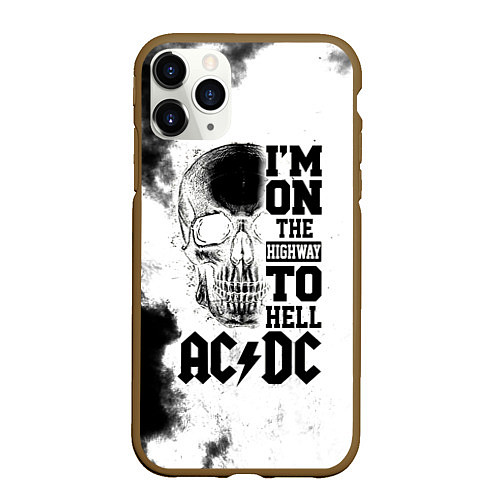 Чехол iPhone 11 Pro матовый I'm on the highway to hell ACDC / 3D-Коричневый – фото 1