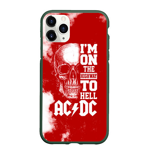 Чехол iPhone 11 Pro матовый I'm on the highway to hell ACDC / 3D-Темно-зеленый – фото 1