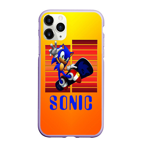 Чехол iPhone 11 Pro матовый Sonic - Соник / 3D-Светло-сиреневый – фото 1