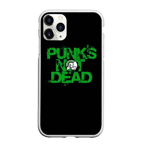 Чехол iPhone 11 Pro матовый Punks Not Dead / 3D-Белый – фото 1