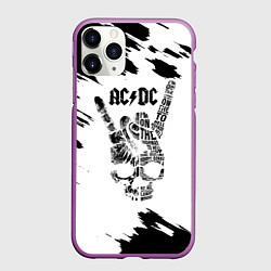 Чехол iPhone 11 Pro матовый ACDC, цвет: 3D-фиолетовый