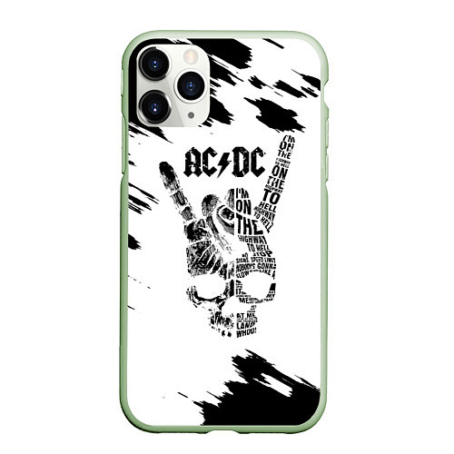 Чехол iPhone 11 Pro матовый ACDC / 3D-Салатовый – фото 1