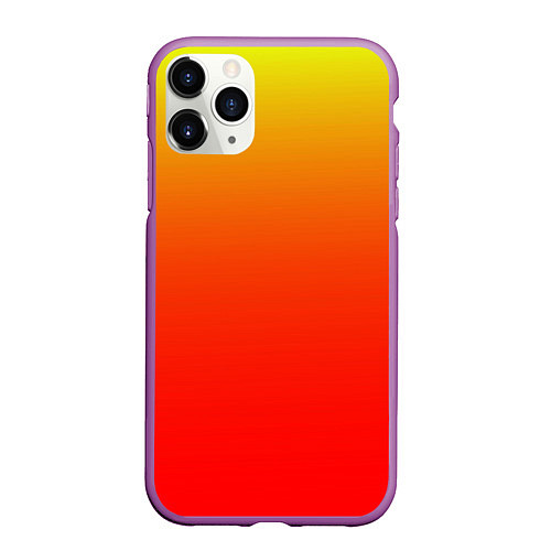 Чехол iPhone 11 Pro матовый Оранж / 3D-Фиолетовый – фото 1
