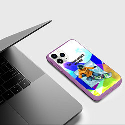 Чехол iPhone 11 Pro матовый Сноуборд, цвет: 3D-фиолетовый — фото 2
