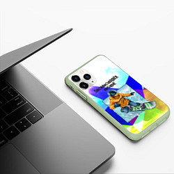 Чехол iPhone 11 Pro матовый Сноуборд, цвет: 3D-салатовый — фото 2