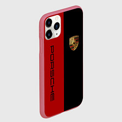 Чехол iPhone 11 Pro матовый PORSCHE, цвет: 3D-малиновый — фото 2
