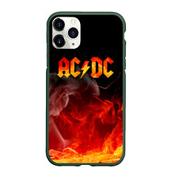 Чехол iPhone 11 Pro матовый ACDC, цвет: 3D-темно-зеленый