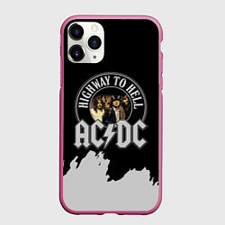 Чехол iPhone 11 Pro матовый ACDC, цвет: 3D-малиновый