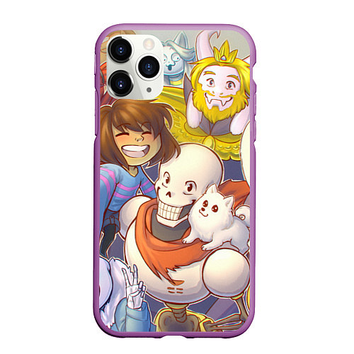 Чехол iPhone 11 Pro матовый UNDERTALE / 3D-Фиолетовый – фото 1