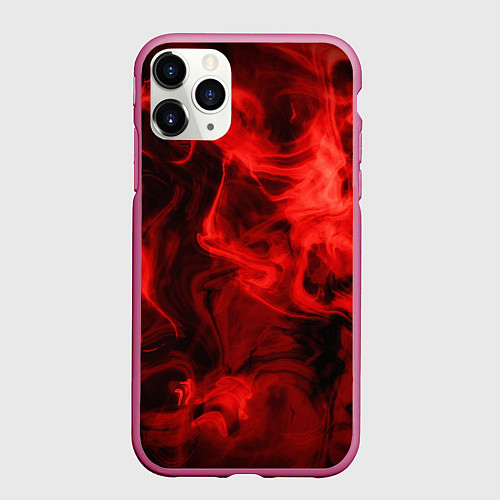 Чехол iPhone 11 Pro матовый Красный дым / 3D-Малиновый – фото 1