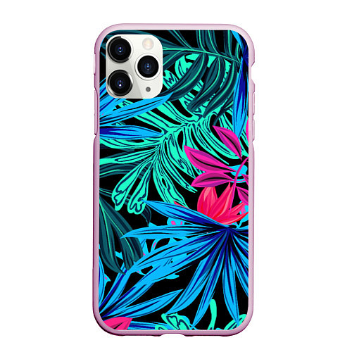 Чехол iPhone 11 Pro матовый Тропикана / 3D-Розовый – фото 1