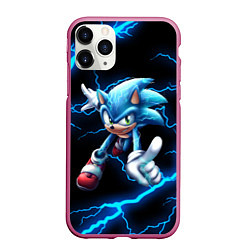 Чехол iPhone 11 Pro матовый SONIC, цвет: 3D-малиновый