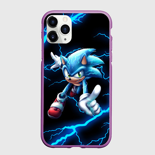 Чехол iPhone 11 Pro матовый SONIC / 3D-Фиолетовый – фото 1