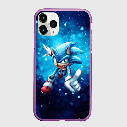 Чехол iPhone 11 Pro матовый SONIC / 3D-Фиолетовый – фото 1