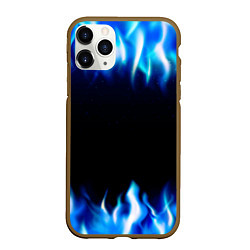Чехол iPhone 11 Pro матовый Синий Огонь, цвет: 3D-коричневый