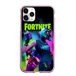 Чехол iPhone 11 Pro матовый FORTNITE, цвет: 3D-розовый