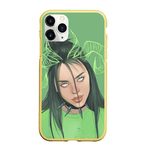 Чехол iPhone 11 Pro матовый Billie Eilish / 3D-Желтый – фото 1