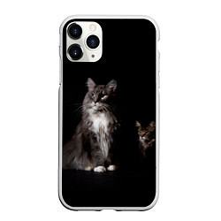 Чехол iPhone 11 Pro матовый Котики, цвет: 3D-белый