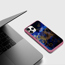 Чехол iPhone 11 Pro матовый Space Geometry, цвет: 3D-малиновый — фото 2