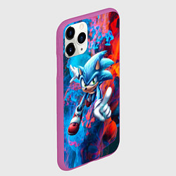 Чехол iPhone 11 Pro матовый SONIC, цвет: 3D-фиолетовый — фото 2