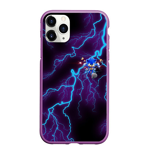 Чехол iPhone 11 Pro матовый SONIC / 3D-Фиолетовый – фото 1