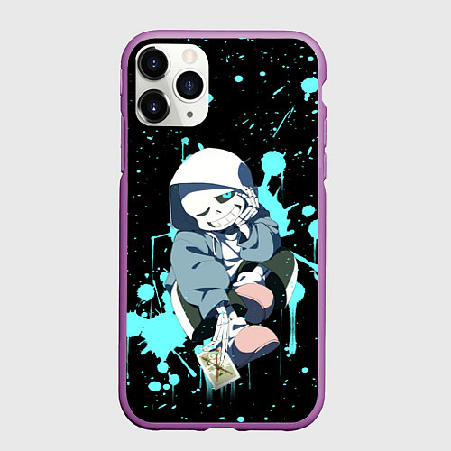 Чехол iPhone 11 Pro матовый UNDERTALE / 3D-Фиолетовый – фото 1