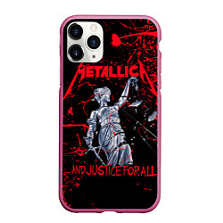 Чехол iPhone 11 Pro матовый Metallica, цвет: 3D-малиновый