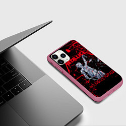 Чехол iPhone 11 Pro матовый Metallica, цвет: 3D-малиновый — фото 2