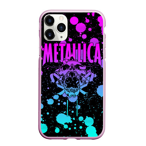 Чехол iPhone 11 Pro матовый Metallica / 3D-Розовый – фото 1