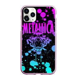 Чехол iPhone 11 Pro матовый Metallica, цвет: 3D-розовый