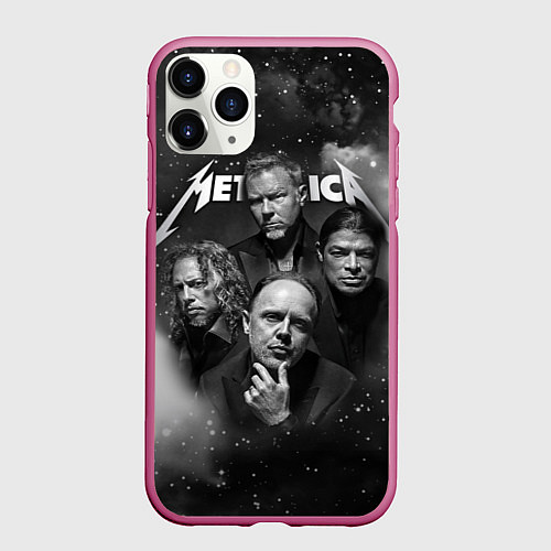 Чехол iPhone 11 Pro матовый Metallica / 3D-Малиновый – фото 1