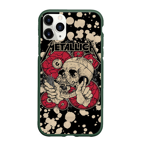Чехол iPhone 11 Pro матовый Metallica / 3D-Темно-зеленый – фото 1
