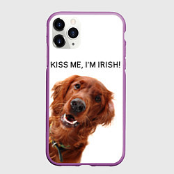 Чехол iPhone 11 Pro матовый Ирландский сеттер, цвет: 3D-фиолетовый