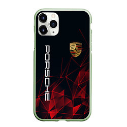 Чехол iPhone 11 Pro матовый PORSCHE, цвет: 3D-салатовый