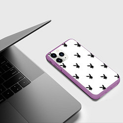Чехол iPhone 11 Pro матовый PLAYBOY, цвет: 3D-фиолетовый — фото 2
